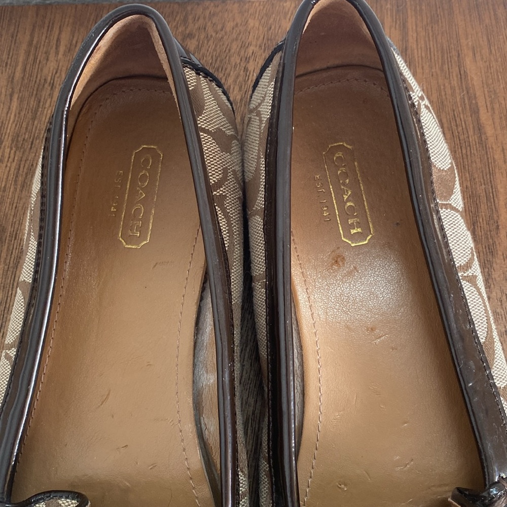 Coach Felisha Logo C Tan & Brown Loafer Flats Slip On Shoes, Women’s 9 B - Picture 8 of 15